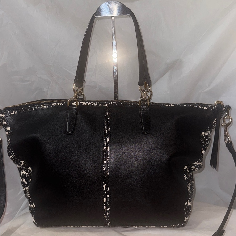 Coach Bleecker Two Tone Python Cooper Satchel Euc - image 4